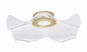 CALI LE41369 Nowoczesna lampa sufitowa o falistym kształcie złota oprawa akrylowe klosze