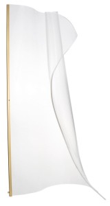 CALI LE41370 Lampa podłogowa złota z akrylowym kloszem o falistym kształcie