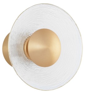 CORO LE41380 Nowoczesna lampa ścienna złota z kloszem o falistym wzorze
