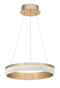 CRUZ LE41382 Nowoczesna lampa wisząca o okrągłym kształcie brązowa z aluminiowo akrylowym wykończeniem