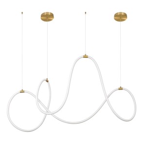 DEAN LE41385 Nowoczesna lampa wisząca Złota o falistym kształcie z mlecznym silikonem