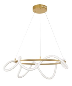 DEAN LE41386 Nowoczesna lampa wisząca o falistym kształcie złota rama