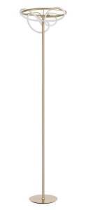 FIJO LE41391 Lampa podłogowa Złota designerska o opływowych kształtach z aluminiową podstawą