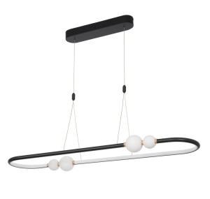 FRIA LE41393 Nowoczesna lampa wisząca owalna czarna z kloszami