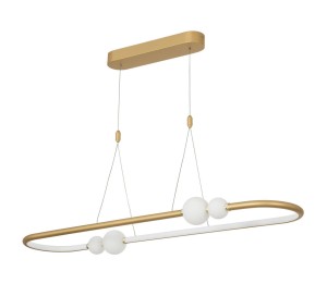 FRIA LE41395 Nowoczesna lampa wisząca złota owalna z kulkami