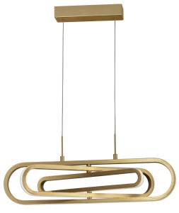 HOYO LE41399 Nowoczesna złota lampa wisząca o owalnym kształcie z podwójnym pierścieniem