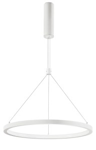 IRUN LE41407 Nowoczesna lampa wisząca o okrągłym kształcie z centralnym cylindrycznym elementem Biała elegancja