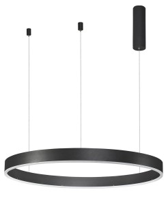 JACA LE41419 Nowoczesna lampa wisząca o owalnym kształcie czarna zintegrowane LED 3360 lumenów