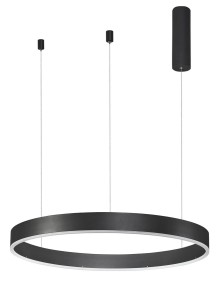 JACA LE41420 Nowoczesna lampa wisząca o okrągłym kształcie Czarna z efektownym podświetleniem LED