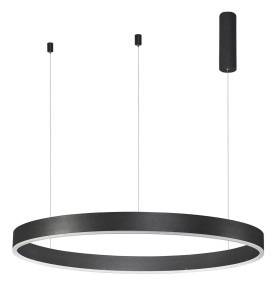 JACA LE41421 Nowoczesna lampa wisząca o okrągłym kształcie czarna z aluminiowym i akrylowym wykończeniem
