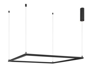 JAEN LE41426 Nowoczesna lampa wisząca prostokątna czarna z aluminiową ramą