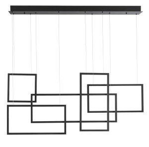 LEPE LE41433 Nowoczesna lampa wisząca geometryczna z prostokątnymi kloszami czarna
