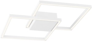 PASO LE41451 Nowoczesna lampa sufitowa o kwadratowym kształcie z podwójną ramą aluminiowo-akrylową Jasne i efektywne oświetlenie LED