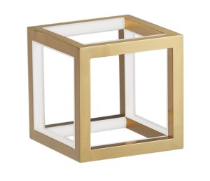 REUS LE41460 Lampa wisząca nowoczesna złota sześcienna z aluminiową ramą i szklanym wnętrzem