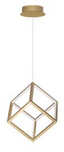 REUS LE41462 Nowoczesna lampa wisząca złota o geometrycznym kształcie sześcianu