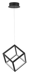REUS LE41463 Nowoczesna lampa wisząca o sześciennej formie z aluminiową ramą i efektownym oświetleniem LED
