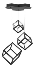 REUS LE41464 Nowoczesna lampa wisząca Trzy sześcienne klosze aluminiowe