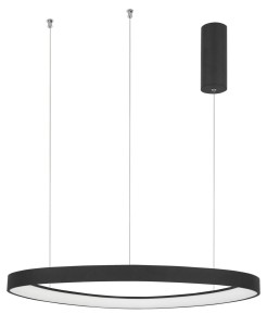 TAFI LE41480 Nowoczesna lampa wisząca o owalnym kształcie Czarna aluminiowo-akrylowa zintegrowanym LED 48W
