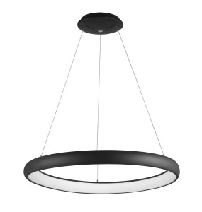 TOLU LE41490 Nowoczesna lampa wisząca o pierścieniowym kształcie czarna aluminiowa zintegrowane LED 2500 lumenów