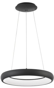 TOLU LE41492 Nowoczesna lampa wisząca pierścieniowa czarna 120 cm