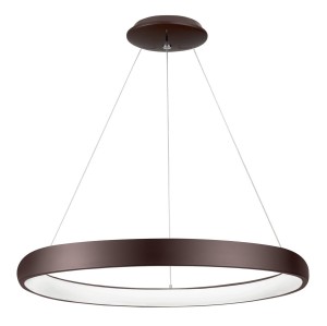 TOLU LE41494 Nowoczesna lampa wisząca o pierścieniowym kształcie brązowa z aluminiowym i akrylowym wykończeniem