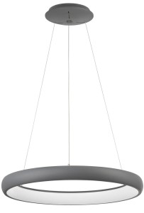 TOLU LE41496 Nowoczesna lampa wisząca o pierścieniowym kształcie Szara aluminiowo-akrylowa
