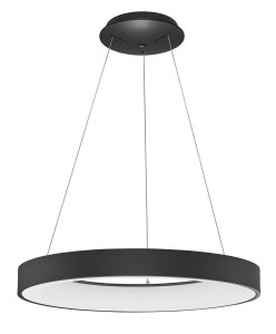 TOME SMART LE41514 Nowoczesna lampa wisząca o okrągłym kształcie z aluminiowym i akrylowym wykończeniem w kolorze czarnym
