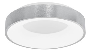 TOME LE41534 Nowoczesna lampa sufitowa o okrągłym kształcie srebrna z aluminiowym pierścieniem