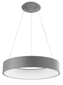 TOME SMART LE41537 Nowoczesna lampa wisząca o okrągłym kształcie Szara aluminiowo-akrylowa lampa o dużej średnicy