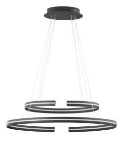BELLO LE41595 Nowoczesna lampa wisząca o podwójnym pierścieniowym kształcie czarna
