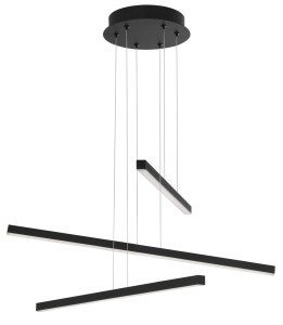CADIZ LE41597 Nowoczesna lampa wisząca Trzy poziome ramiona Czarny mat