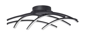CATIA LE41600 Nowoczesna lampa sufitowa o łukowatym kształcie Czarna aluminiowa oprawa z akrylowymi elementami