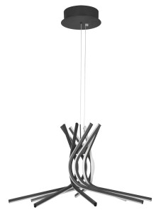 CEUTA LE41601 Nowoczesna lampa wisząca o falistym kształcie z aluminiowym i akrylowym wykończeniem w kolorze czarnym