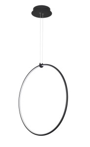 CHINU LE41603 Nowoczesna lampa wisząca o okrągłym kształcie czarna z aluminiowo-akrylowym wykończeniem