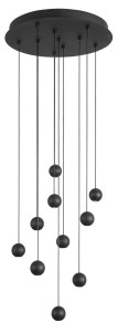 ECIJA LE41615 Nowoczesna lampa wisząca z dziesięcioma kulistymi kloszami Elegancka lampa aluminiowa
