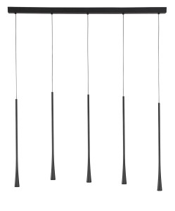 EJIDO LE41617 Nowoczesna lampa wisząca sześć ramion smukły design czarna