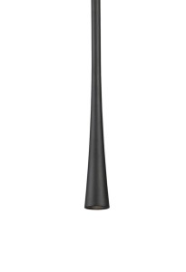 EJIDO LE41618 Nowoczesna lampa wisząca o smukłym stożkowym kształcie Czarna aluminiowa z tkaniną