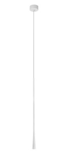 EJIDO LE41619 Lampa wisząca nowoczesna Biała smukła konstrukcja aluminiowa z tkaninowym elementem