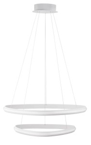 FUNZA LE41633 Nowoczesna lampa wisząca dwupiętrowa z aluminiowo-akrylowym kloszem o owalnym kształcie