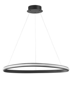 FUNZA LE41635 Nowoczesna lampa wisząca owalna czarna zintegrowane LED 1200 mm