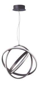 GIJON LE41636 Nowoczesna lampa wisząca o sferycznym kształcie z aluminiowo-akrylowym wykończeniem w kolorze czarno-fioletowym
