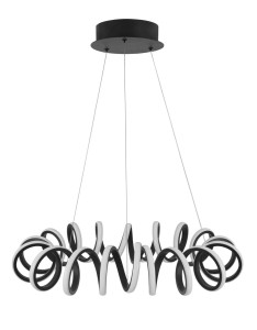 GODOY LE41641 Nowoczesna lampa wisząca o spiralnym kształcie czarna zintegrowane LED 45W