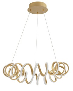 GODOY LE41642 Nowoczesna lampa wisząca o falistym kształcie w złotym kolorze