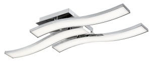 MAIPU LE41679 Lampa sufitowa nowoczesna Trzy faliste ramiona chrom aluminiowa Jasne światło