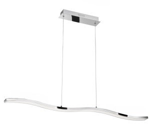 MAIPU LE41680 Lampa wisząca nowoczesna o falistym kształcie chromowana aluminiowa 1050 mm szerokości