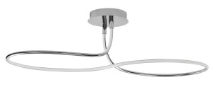 MOCOA LE41689 Nowoczesna lampa sufitowa o falistym kształcie chromowana zintegrowane LED