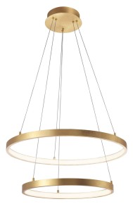 NUEVE LE41707 Lampa wisząca nowoczesna podwójne pierścienie złota aluminiowa 600 mm