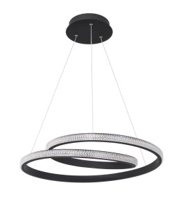 OBERA LE41713 Nowoczesna lampa wisząca o podwójnym pierścieniowym kształcie z kryształkami
