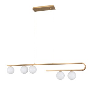 PEREZ LE41748 Nowoczesna lampa wisząca złota z białymi kulami elegancki design