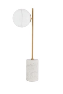 PEREZ LE41749 Lampa stołowa złota z marmurową podstawą i szklanym kloszem w kształcie kuli